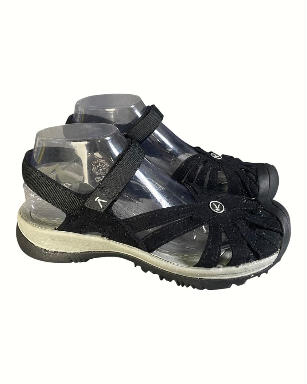 Keen Women’s Black Rose Sandals With Protective Toe Bumper Size-8
